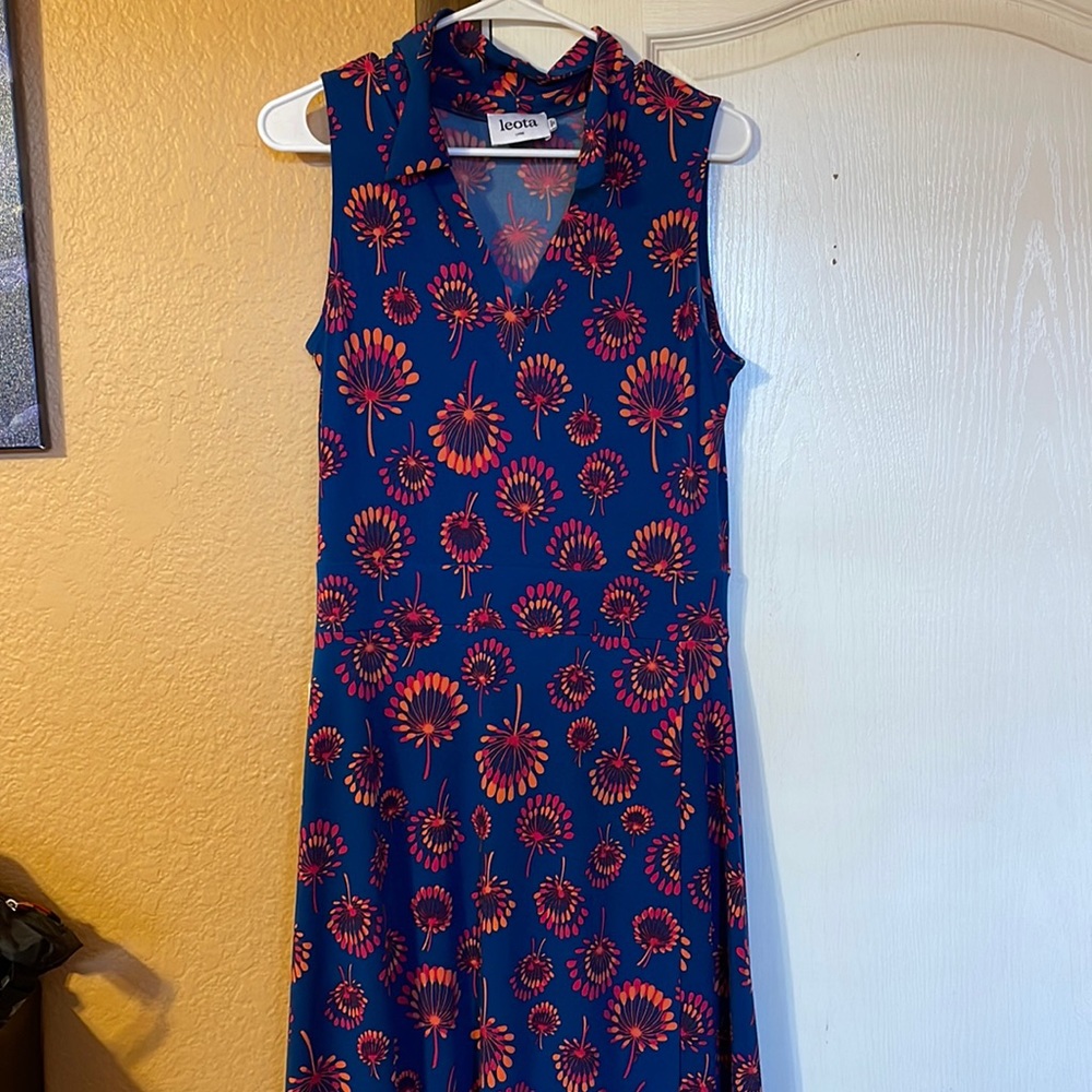 Flower Pattern Collared Dress